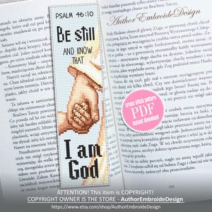 聖書の詩のブックマーククロスステッチパターンPDFインスタントダウンロード詩篇クリスチャンクロスステッチチャート、聖書のブックマークパターンデジタル#B570