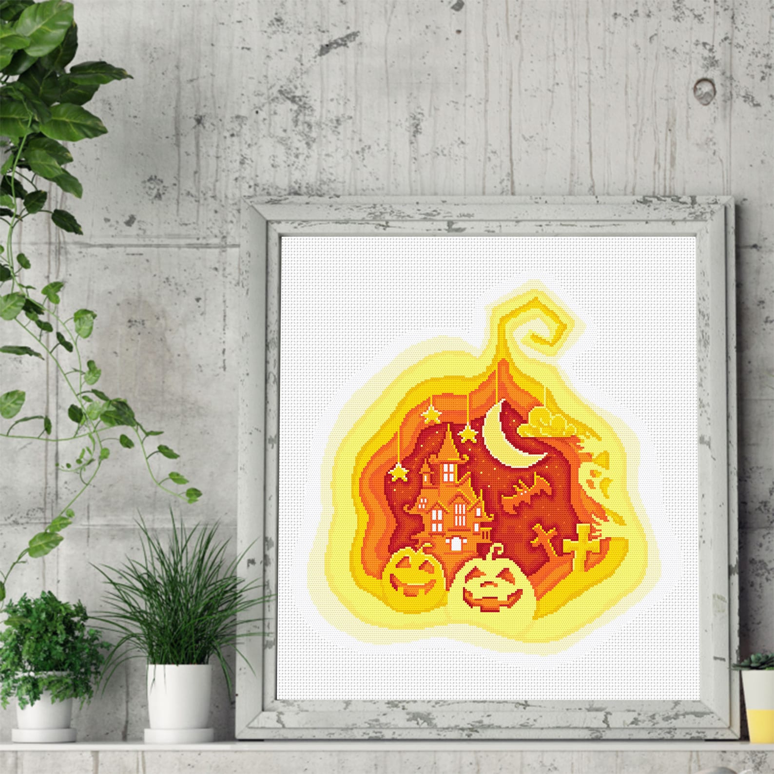 Halloween Cross Stitch Pattern Download PDF Spooky Halloween Pattern ...