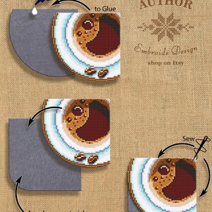Corner Bookmark Cross Stitch Pattern PDF Download Cup of Coffee Cross ...