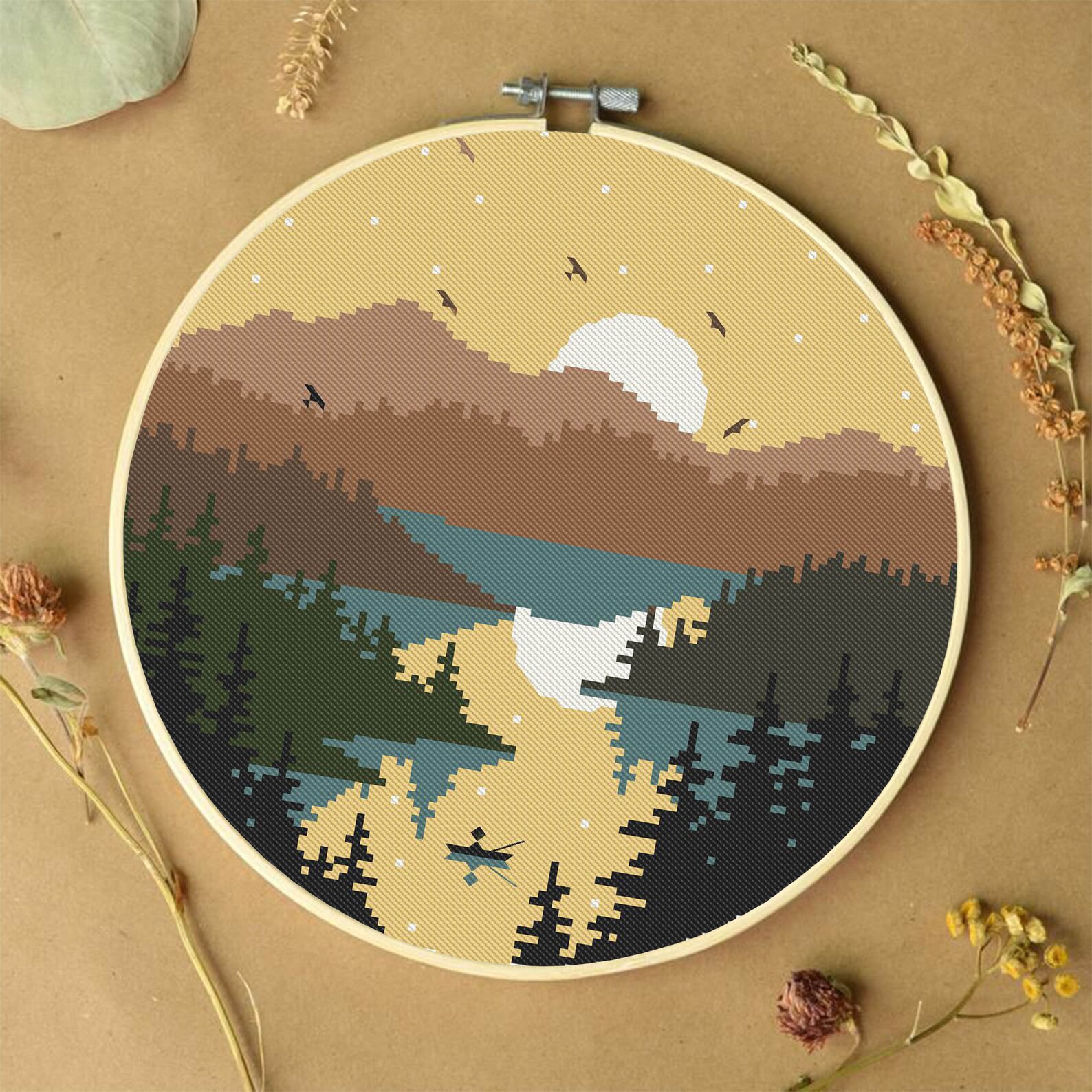 Nature Cross Stitch Pattern Download PDF Mountain Landscape Cross ...