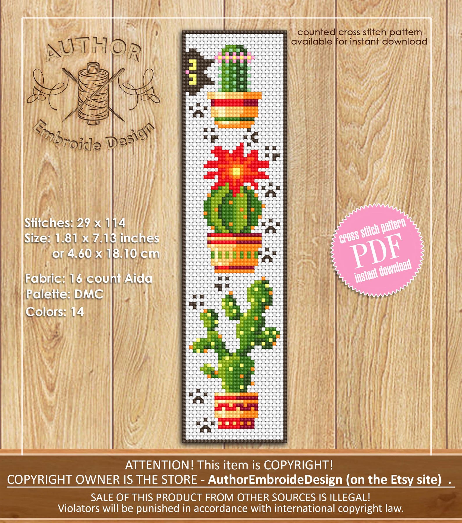Cat and Plants Bookmark Set Cross Stitch Pattern PDF Instant Download ...