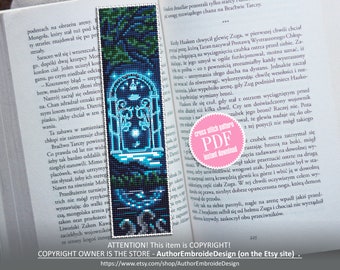 Fantasy bookmark cross stitch pattern download PDF Magic handmade bookmark digital, Wizarding world cross stitch, Fairy door embroidery #B88