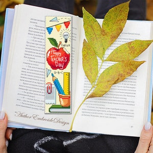 Teacher Bookmark Cross Stitch Pattern PDF Download Happy Teachers Day ...