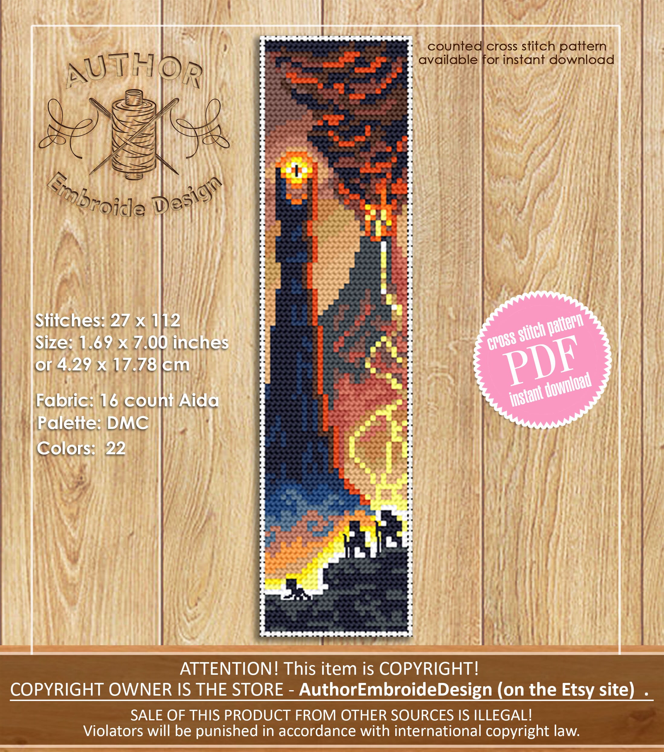Fantasy Bookmark Set Cross Stitch Pattern Download PDF Fairy Etsy