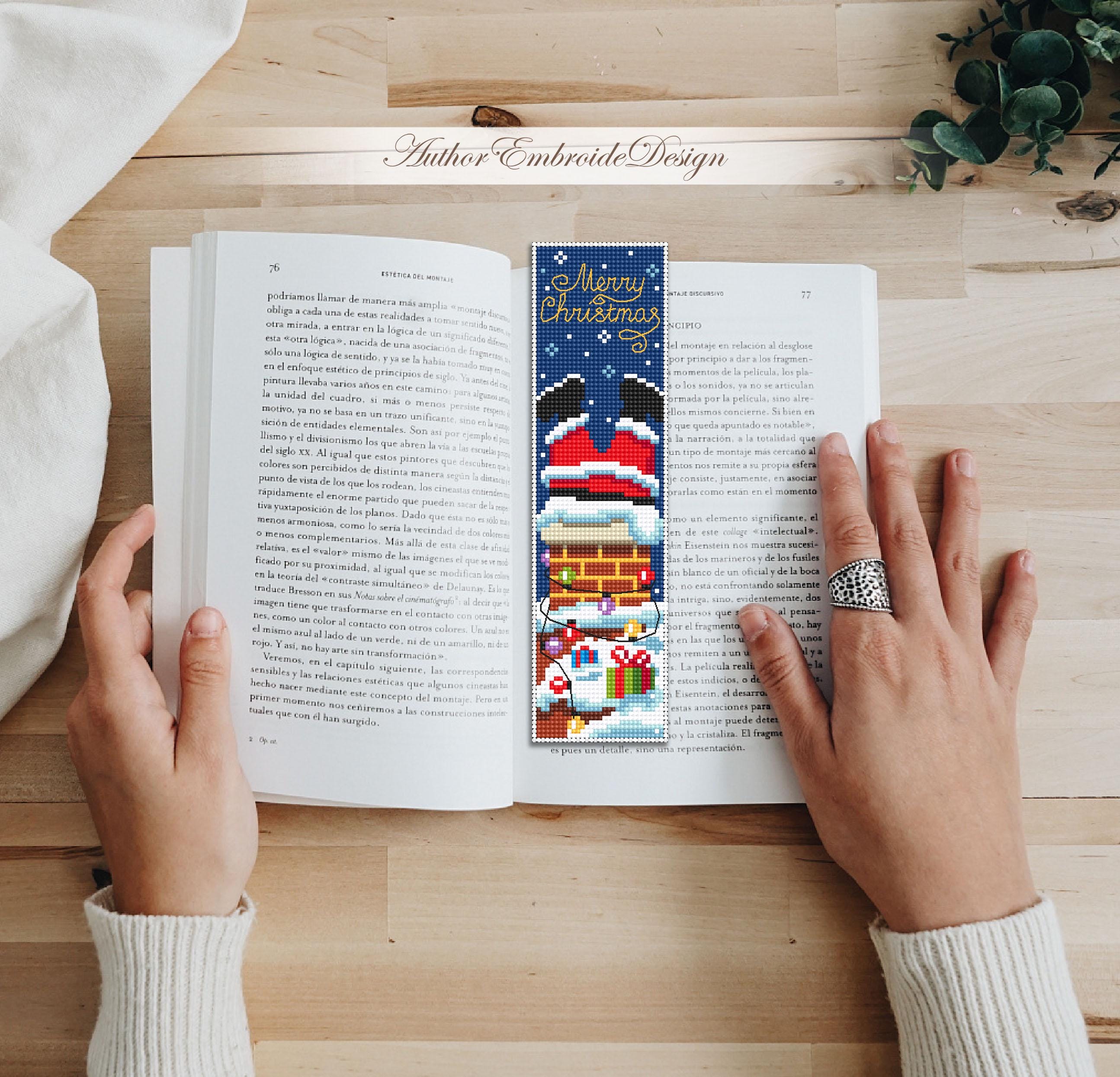 Merry Christmas Bookmark Cross Stitch Pattern PDF Download Santa Claus ...