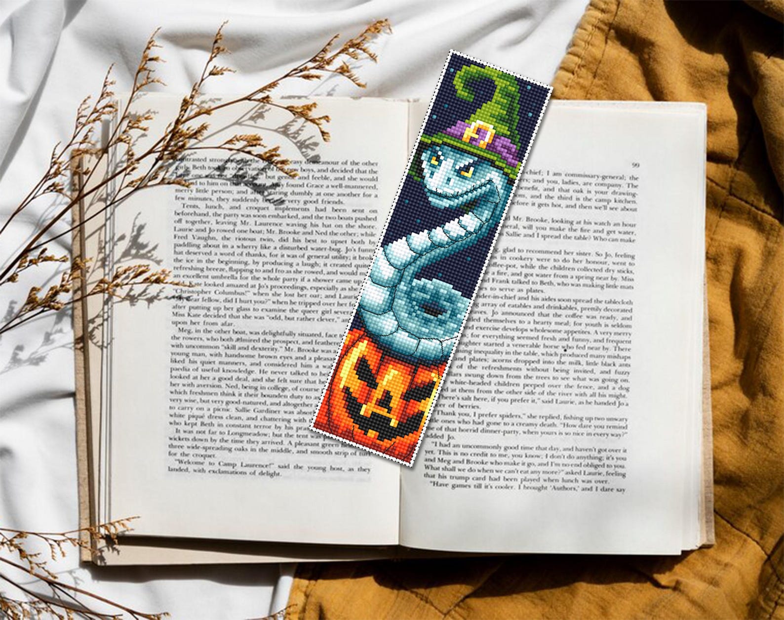 Halloween Bookmark Cross Stitch Pattern PDF Download Snake Witch Cross ...