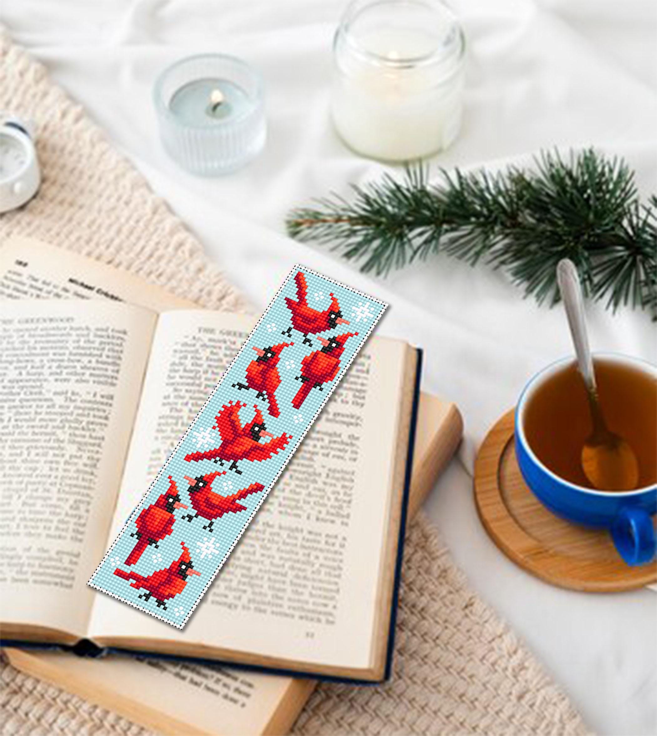 Christmas Bookmark Cross Stitch Pattern PDF Download Red Cardinal Cross ...