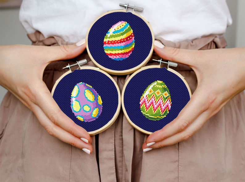 Easter Eggs Cross Stitch Pattern Download PDF Funny Easter Bunny Cross ...