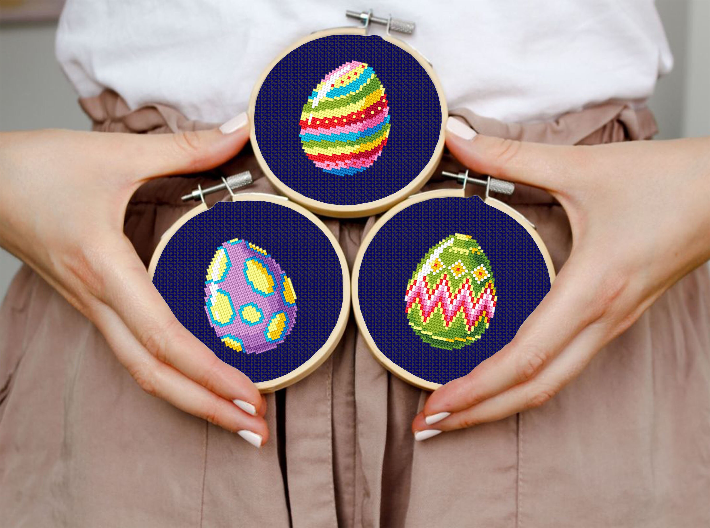 Easter Eggs Cross Stitch Pattern Download PDF Funny Easter Bunny Cross ...