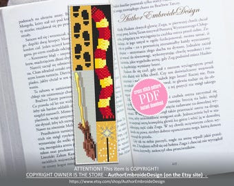 Magic bookmark cross stitch pattern PDF download Wizarding world cross stitch chart, Easy bookmark pattern digital PDF, Wizard school #B357