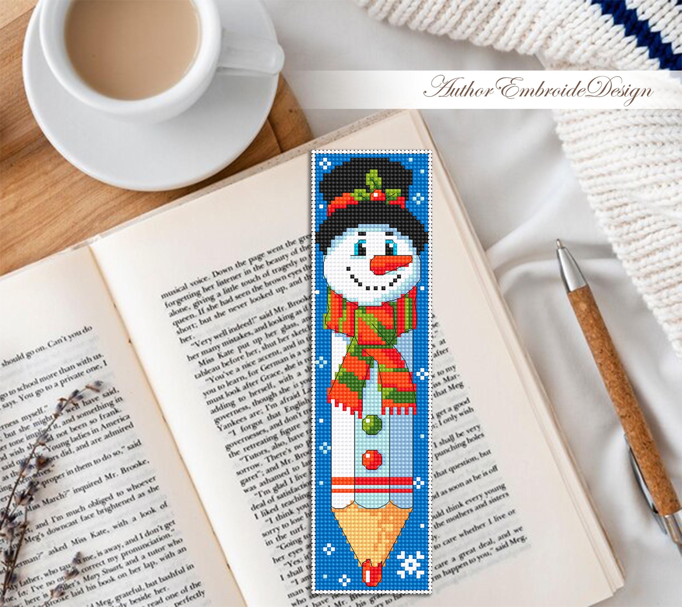 Christmas Teacher Bookmark Set Cross Stitch Pattern PDF Download Pencil ...