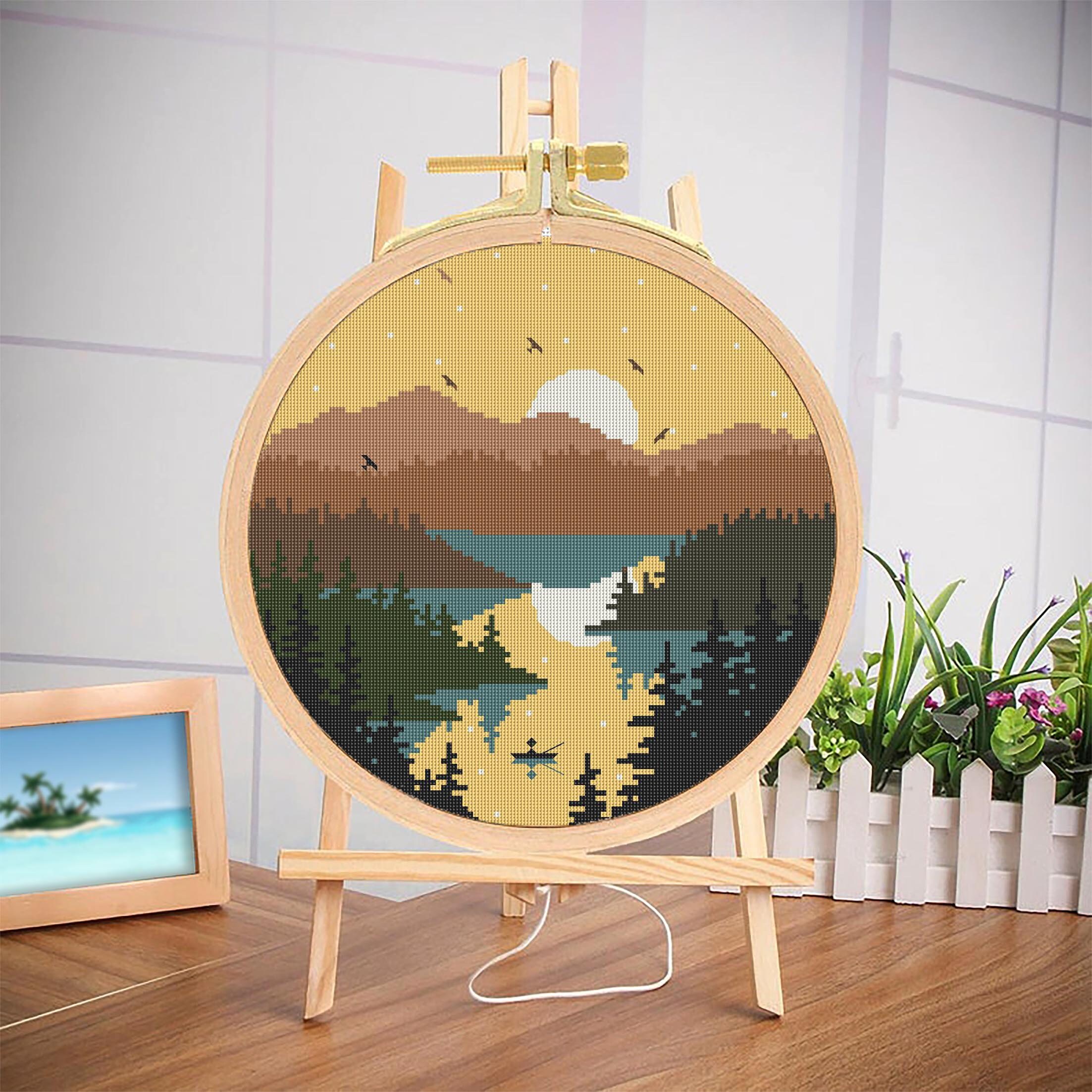 Nature Cross Stitch Pattern Download PDF Mountain Landscape Cross ...