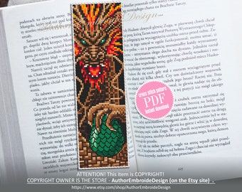 Dragon bookmark cross stitch pattern PDF download Fantasy dragon cross stitch, Chinese dragon pattern, Dragon egg, Chinese New Year #B275