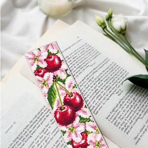 Сherry Blossom Bookmark Cross Stitch Pattern PDF Download Floral ...