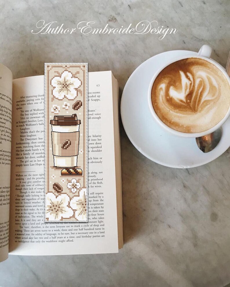 Coffee Bookmark Cross Stitch Pattern PDF Download Takeaway Coffee Cross ...