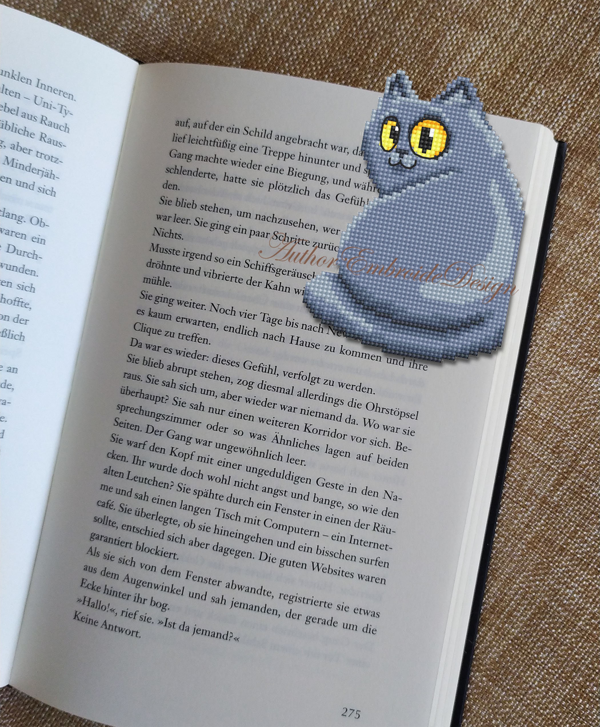 Funny Cat Corner Bookmark Cross Stitch Pattern Download PDF Cat Cross ...