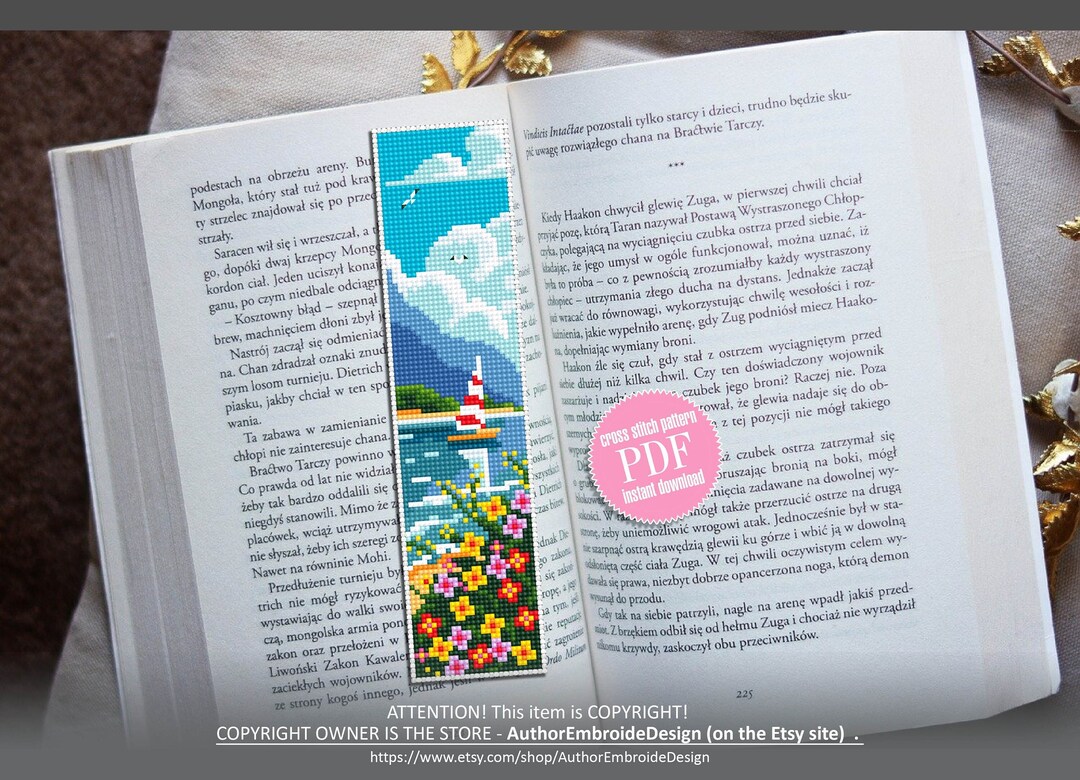 Bookmark Cross Stitch Pattern Digital PDF Modern Handmade Bookmark ...