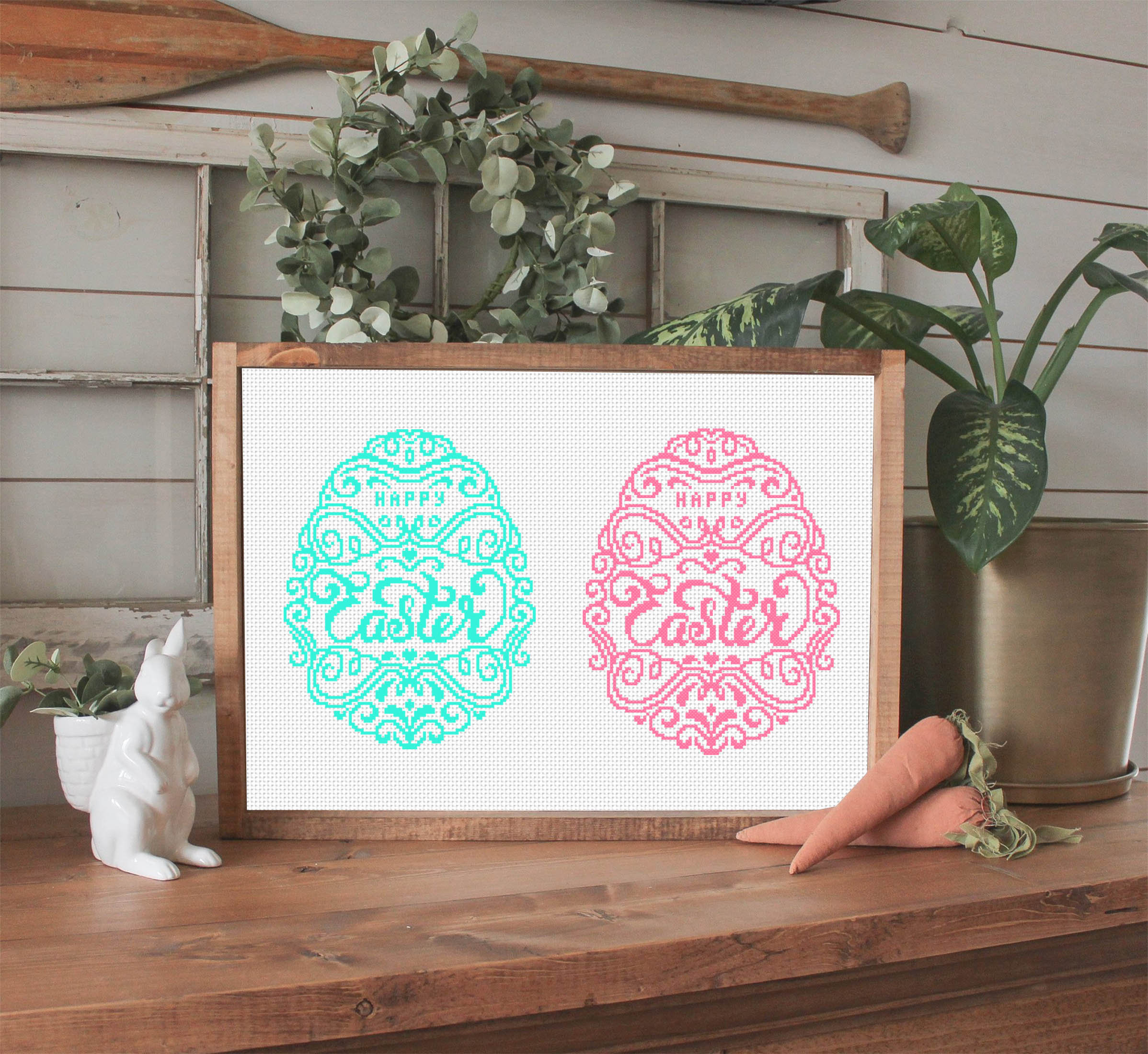 Easter Egg Cross Stitch Pattern PDF Happy Easter Cross Stitch Download ...