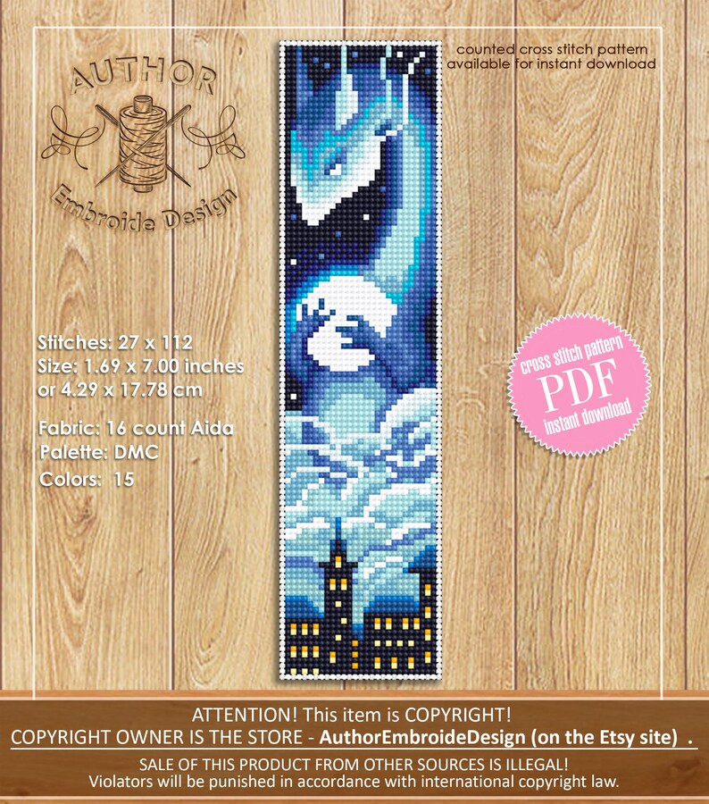 Dragon Bookmark Set Cross Stitch Pattern Download PDF Chinese Etsy