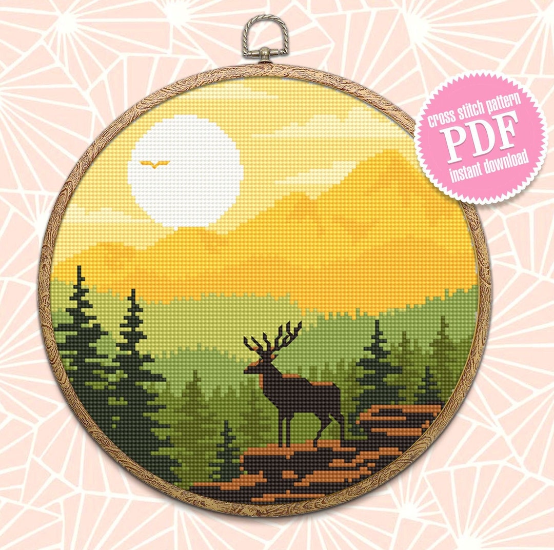 Nature Cross Stitch Pattern Download PDF Mountain Landscape Cross ...