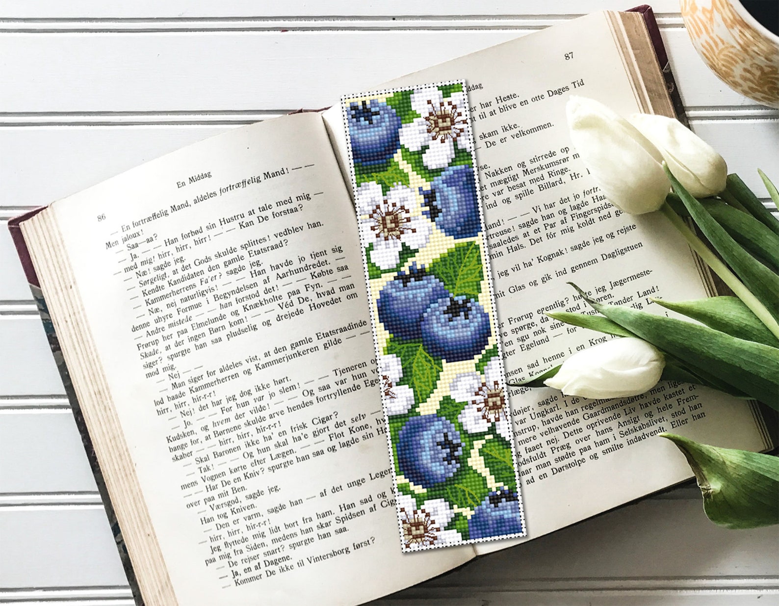 Blueberry Bookmark Cross Stitch Pattern Download PDF Blue Berries Cross ...