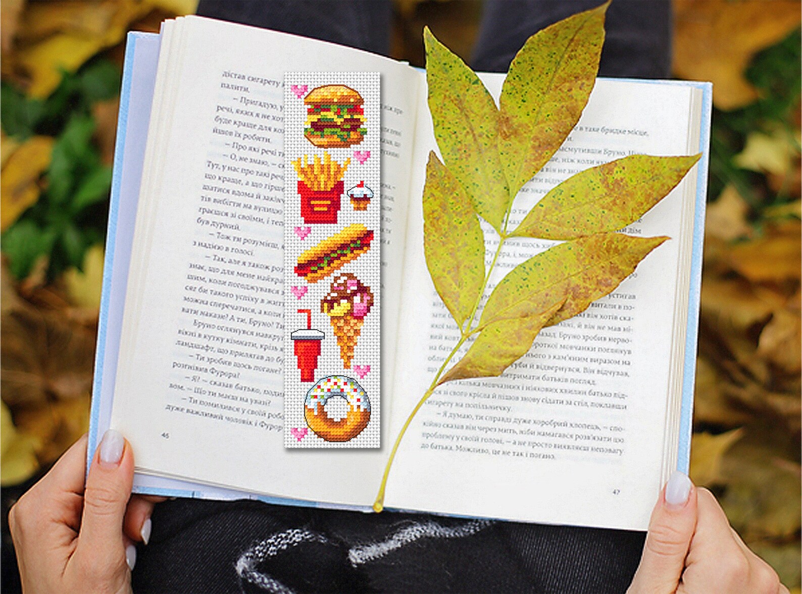 Fast Food Bookmark Cross Stitch Pattern Download PDF Simple Handmade ...