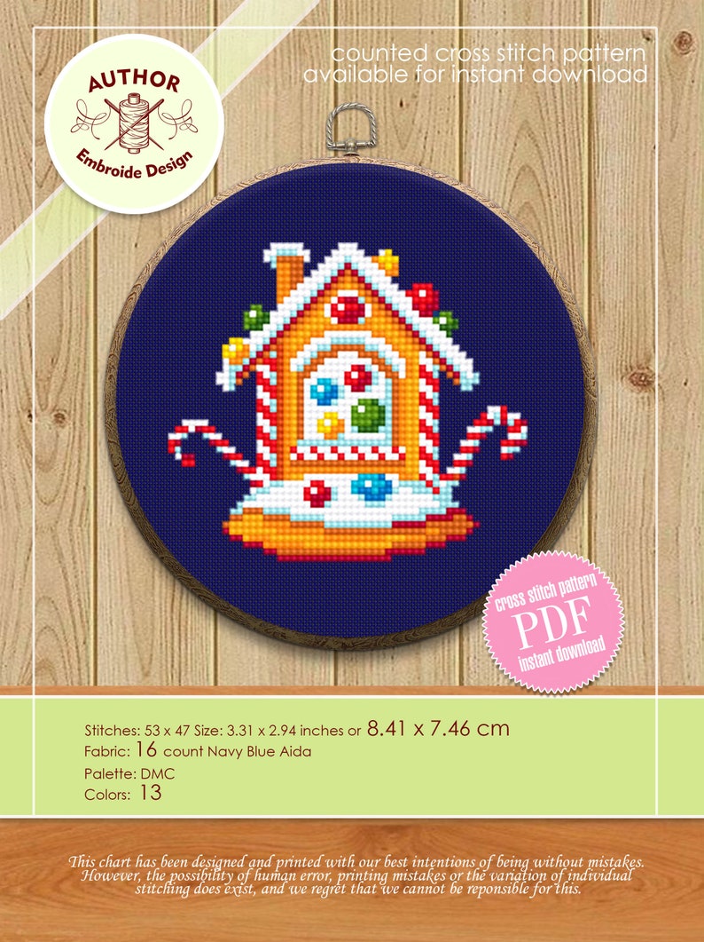 Small Christmas Cross Stitch Pattern Download PDF Mini Etsy