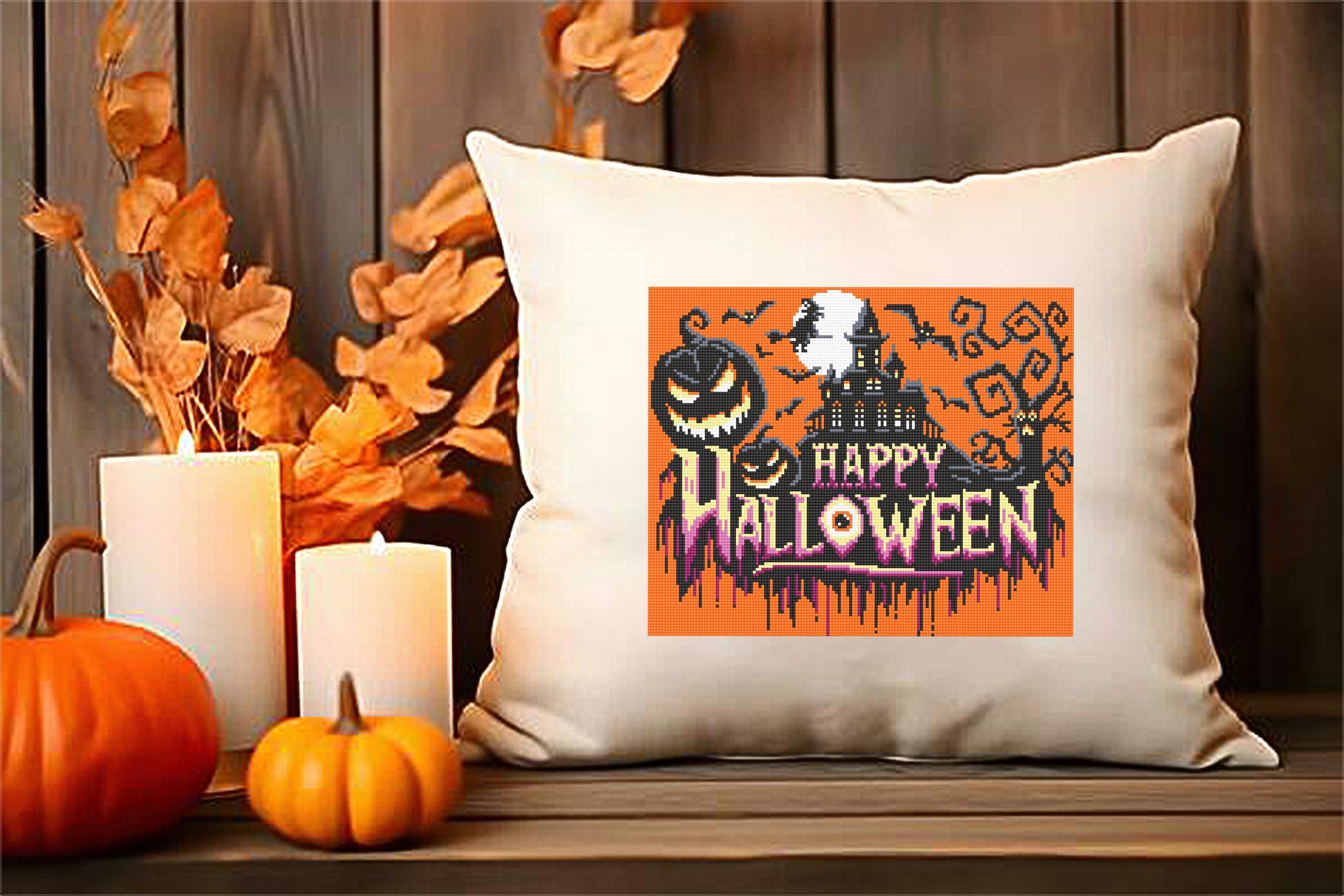 ハッピーハロウィーンのクロスステッチパターンのダウンロード PDF