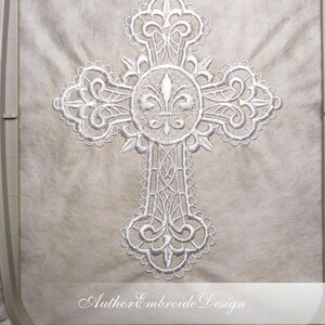 Filigree Pattern Christian Filigree FSL Cross Machine Embroidery Design, Religious Bible Bookmark ...