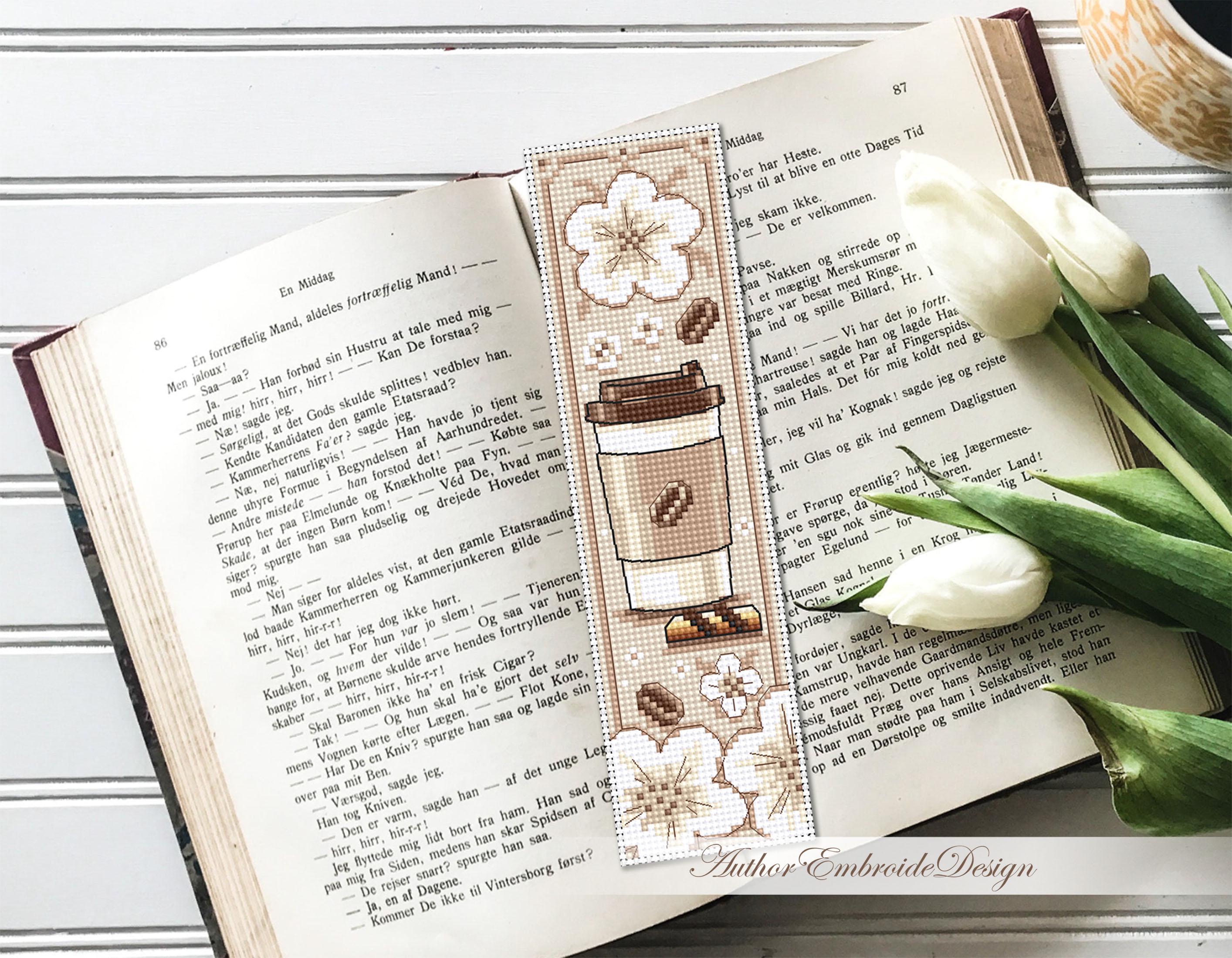Coffee Bookmark Cross Stitch Pattern PDF Download Takeaway Coffee Cross ...