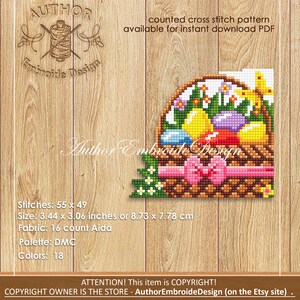 Easter Corner Bookmark Cross Stitch Pattern PDF Download Easter Basket ...