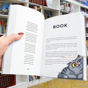 Gray Cat Corner Bookmark Cross Stitch Pattern PDF Download Cat Cross ...