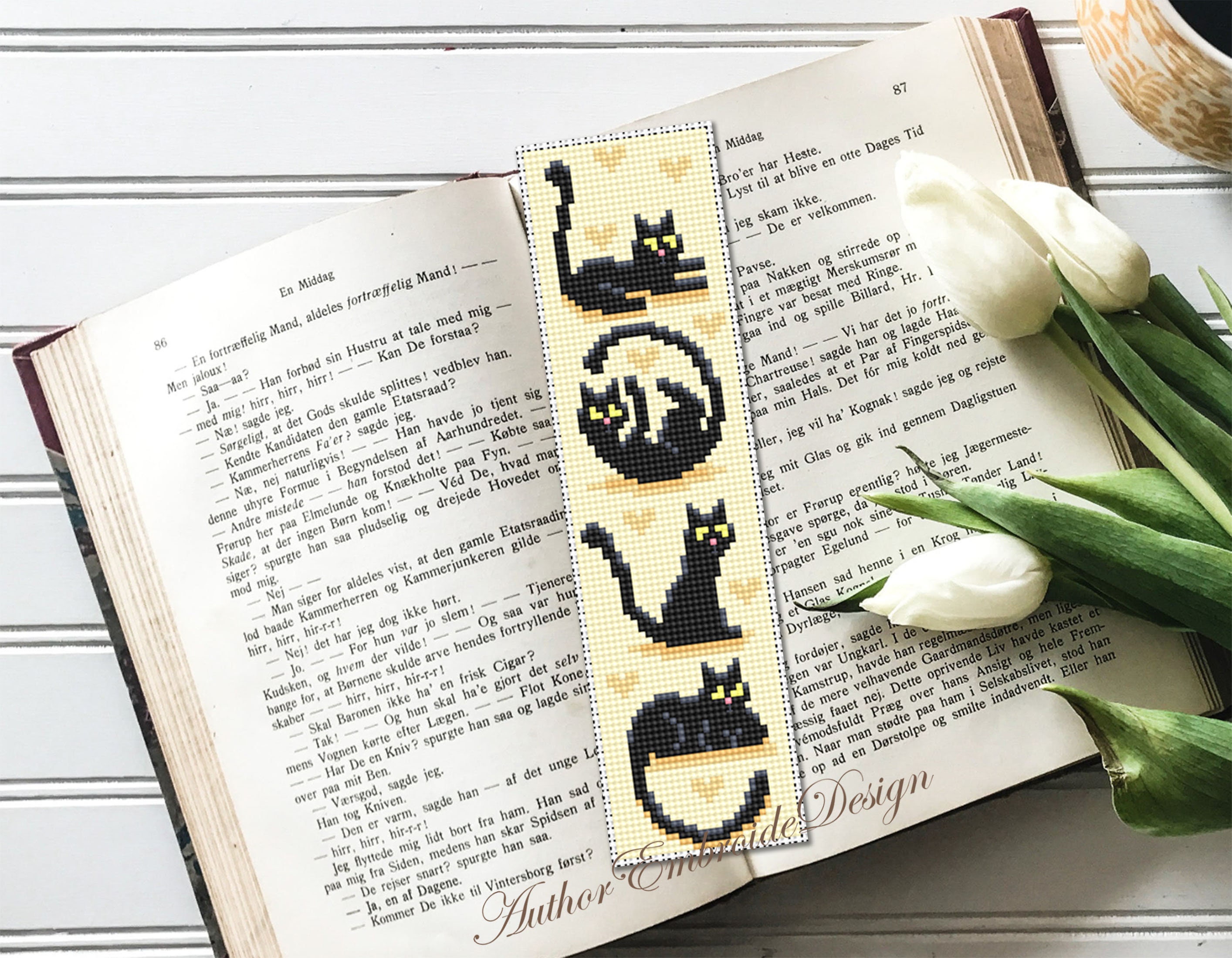 Cat Bookmark Cross Stitch Pattern Download PDF Love Cats Cross Stitch ...