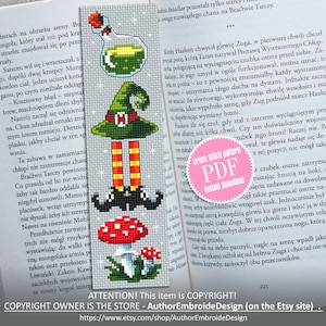 Mushroom Bookmark Cross Stitch PDF Pattern Download — Pindependent
