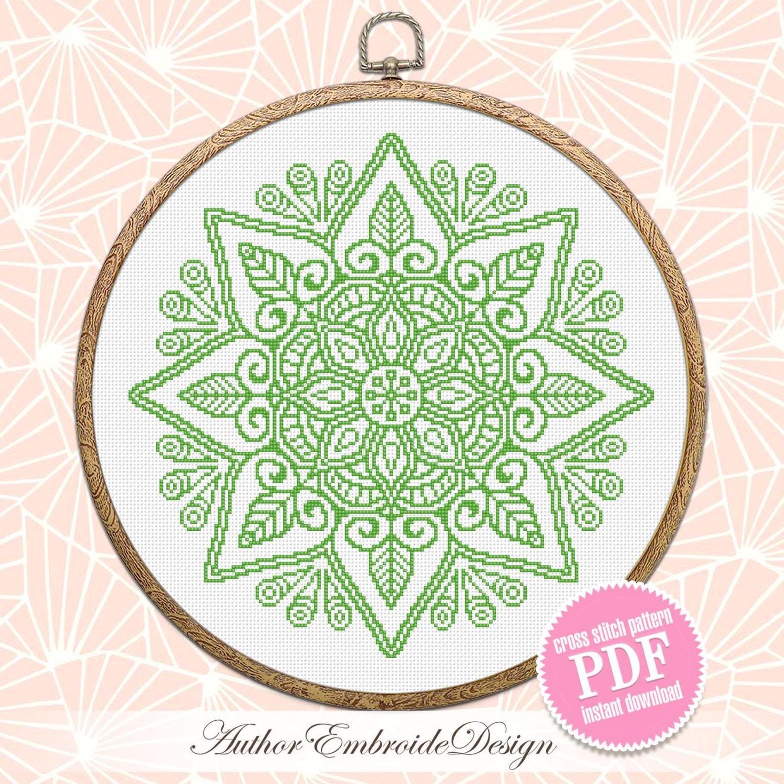 Simple Mandala Patterns.pdf Flower Mandala Cross Stitch Pattern PDF Download Mandala Ornament Cross ...