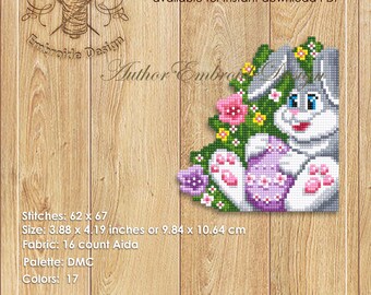 はやはやイースターページ Easter Corner Bookmark Cross Stitch Pattern PDF Download