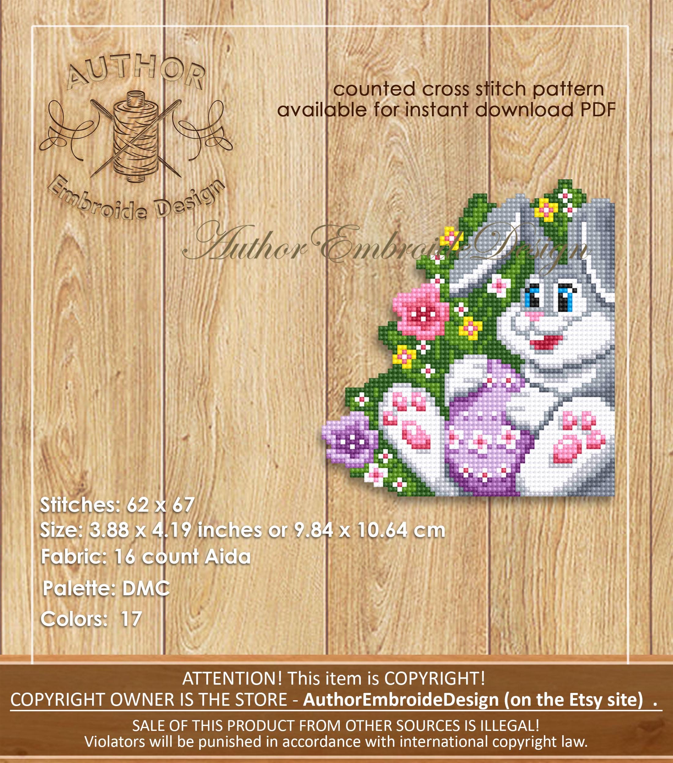 Easter Corner Bookmark Cross Stitch Pattern PDF Download Easter Bunny ...