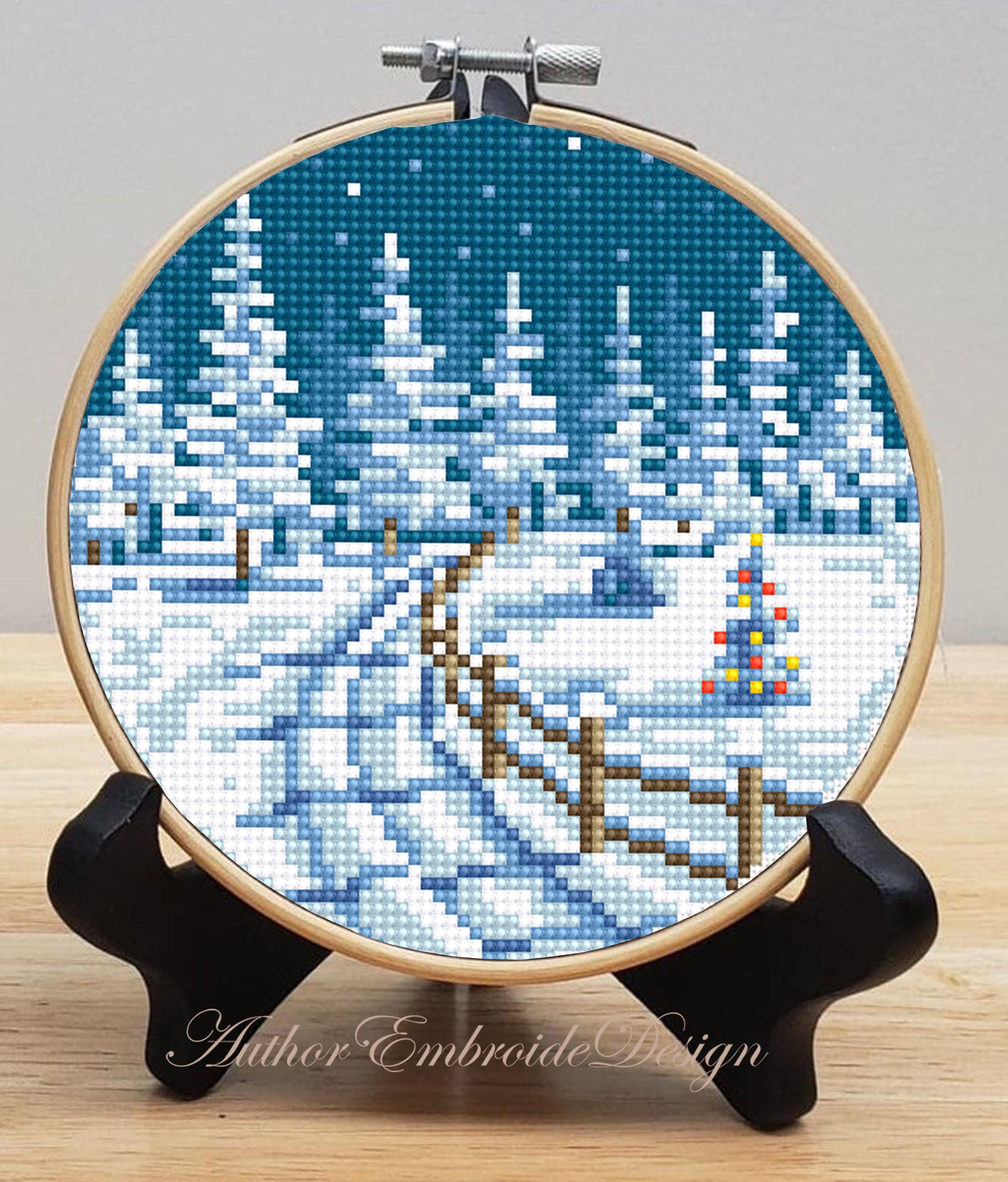 Winter Landscape Cross Stitch Pattern PDF Download Winter Forest Cross ...