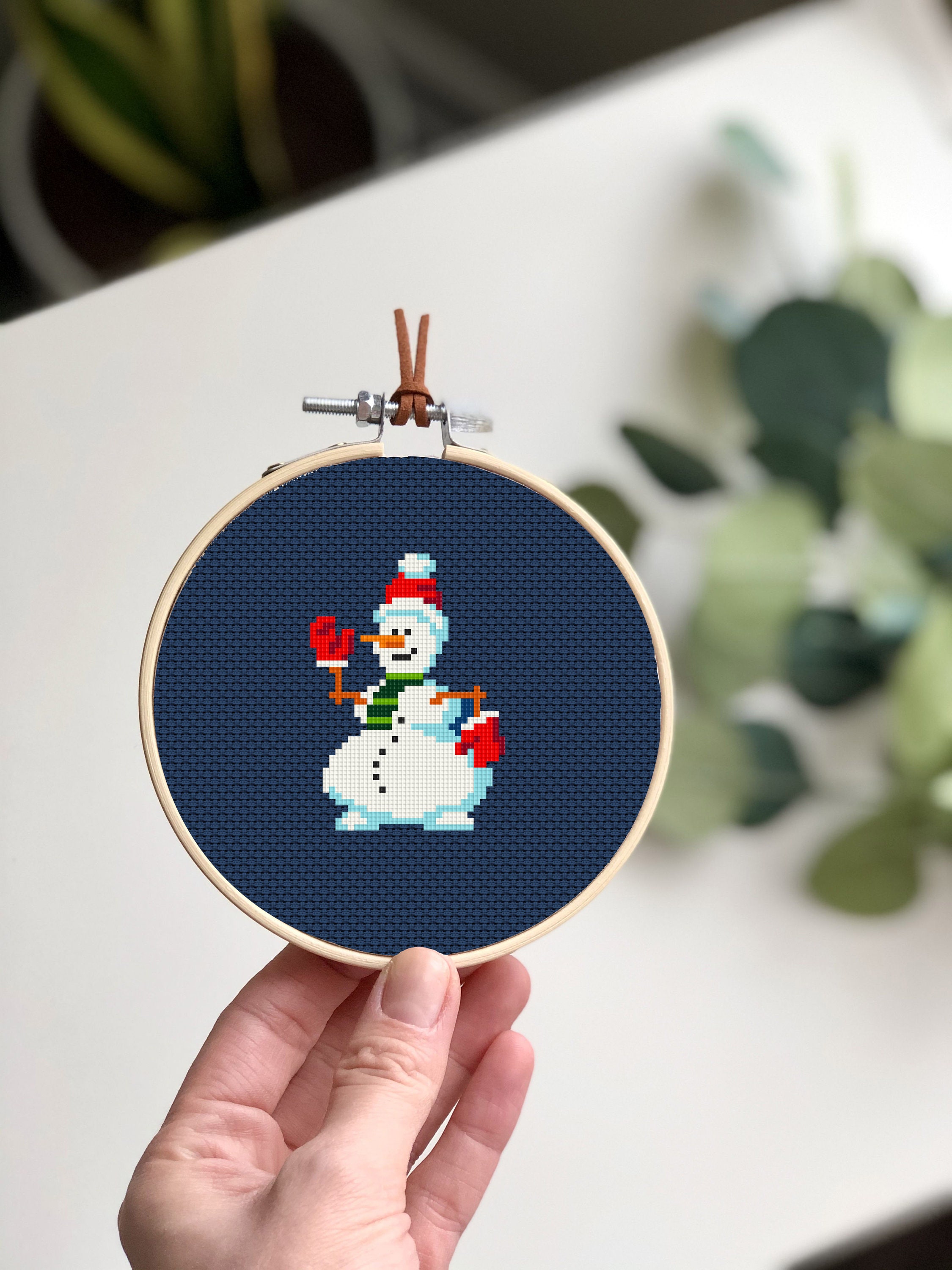 Christmas Set Cross Stitch Pattern Download PDF Small Snowman Hand ...