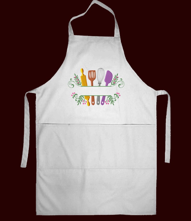 Kitchen Utensils Split Frame Machine Embroidery Design 3 Sizes, Baking