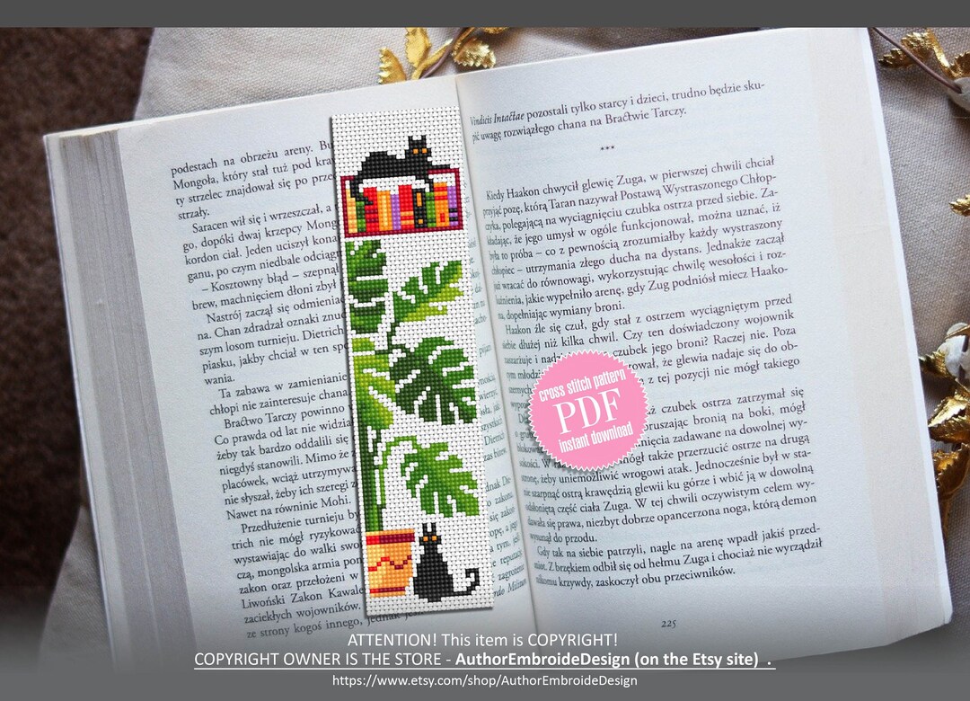 Bookmark Cross Stitch Pattern Digital PDF Modern Handmade Bookmark Cute ...