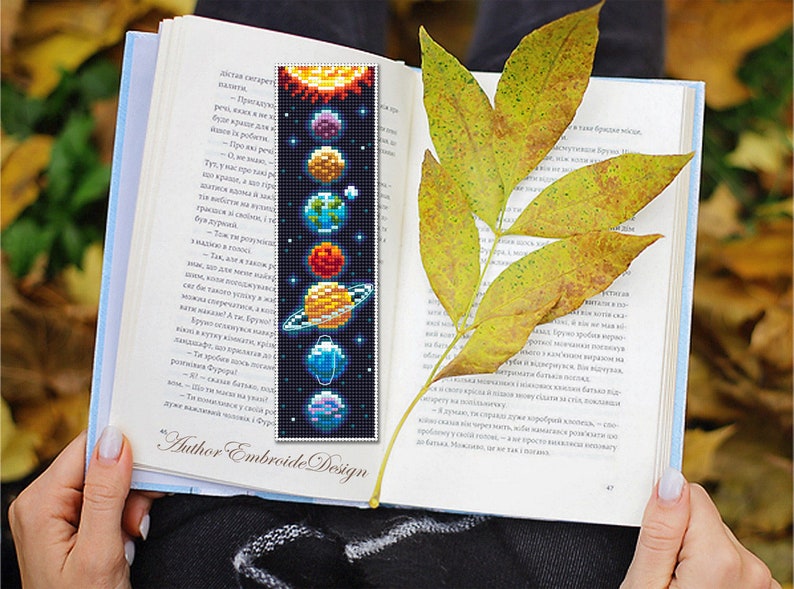 Solar System R Bookmark Ideas Solar System Bookmark Cross Stitch Pattern PDF Download Planets Cross ...
