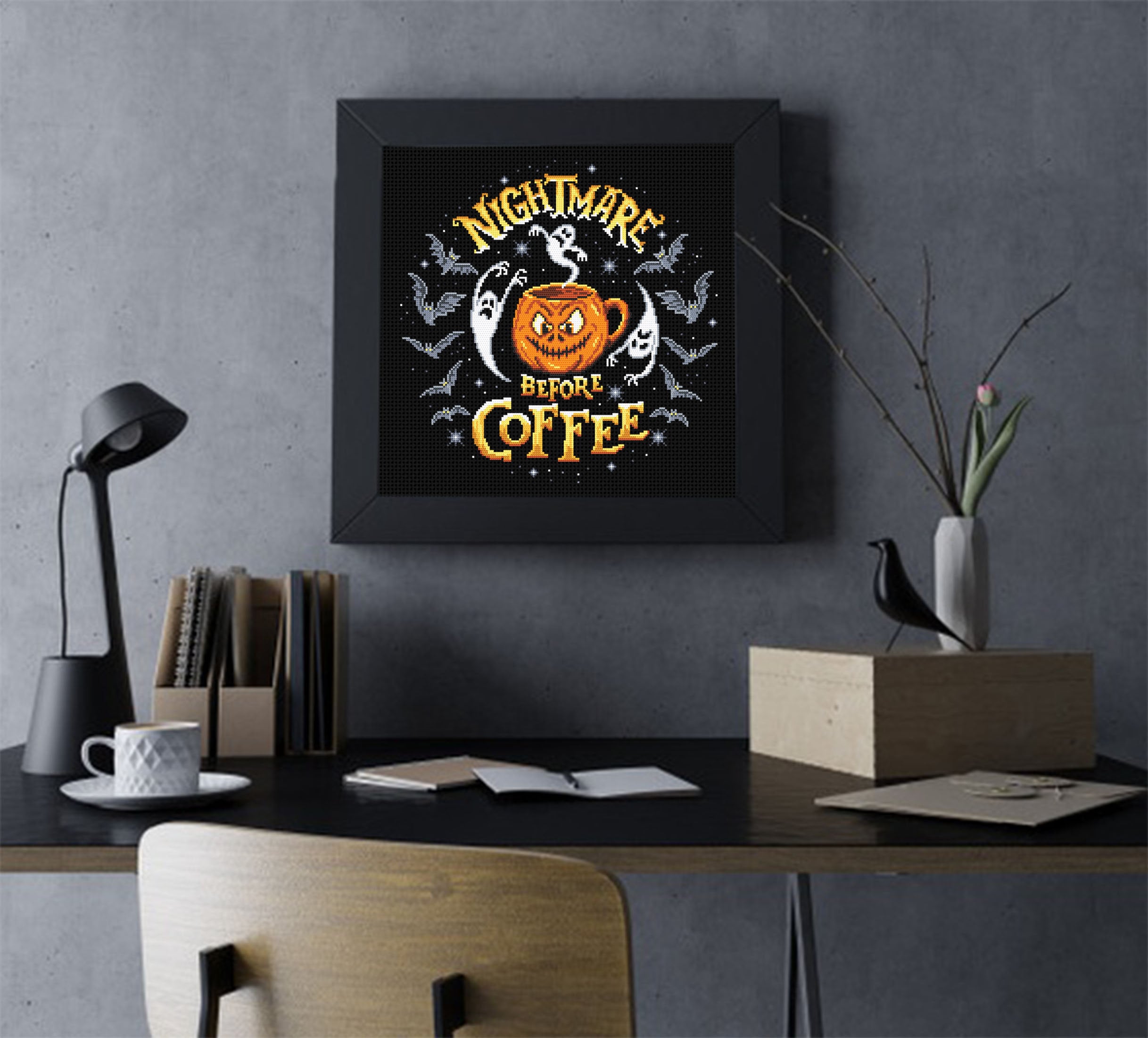 Nightmare Before Coffee Cross Stitch Pattern Download PDF, Halloween ...