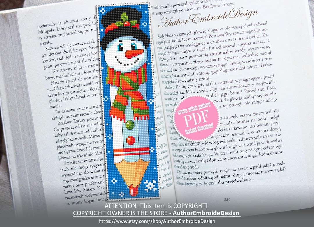 Christmas Teacher Bookmark Cross Stitch Pattern PDF Download Pencil ...