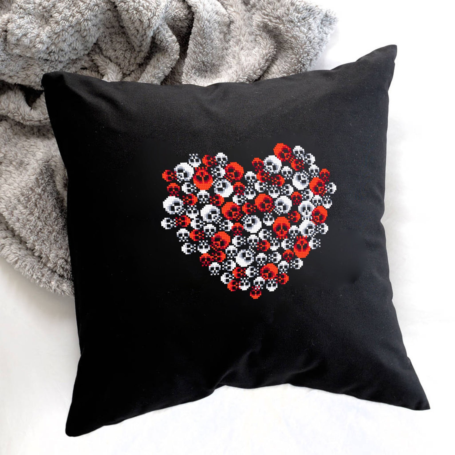 Gothic Heart Cross Stitch Pattern Download PDF Gothic Halloween Cross ...