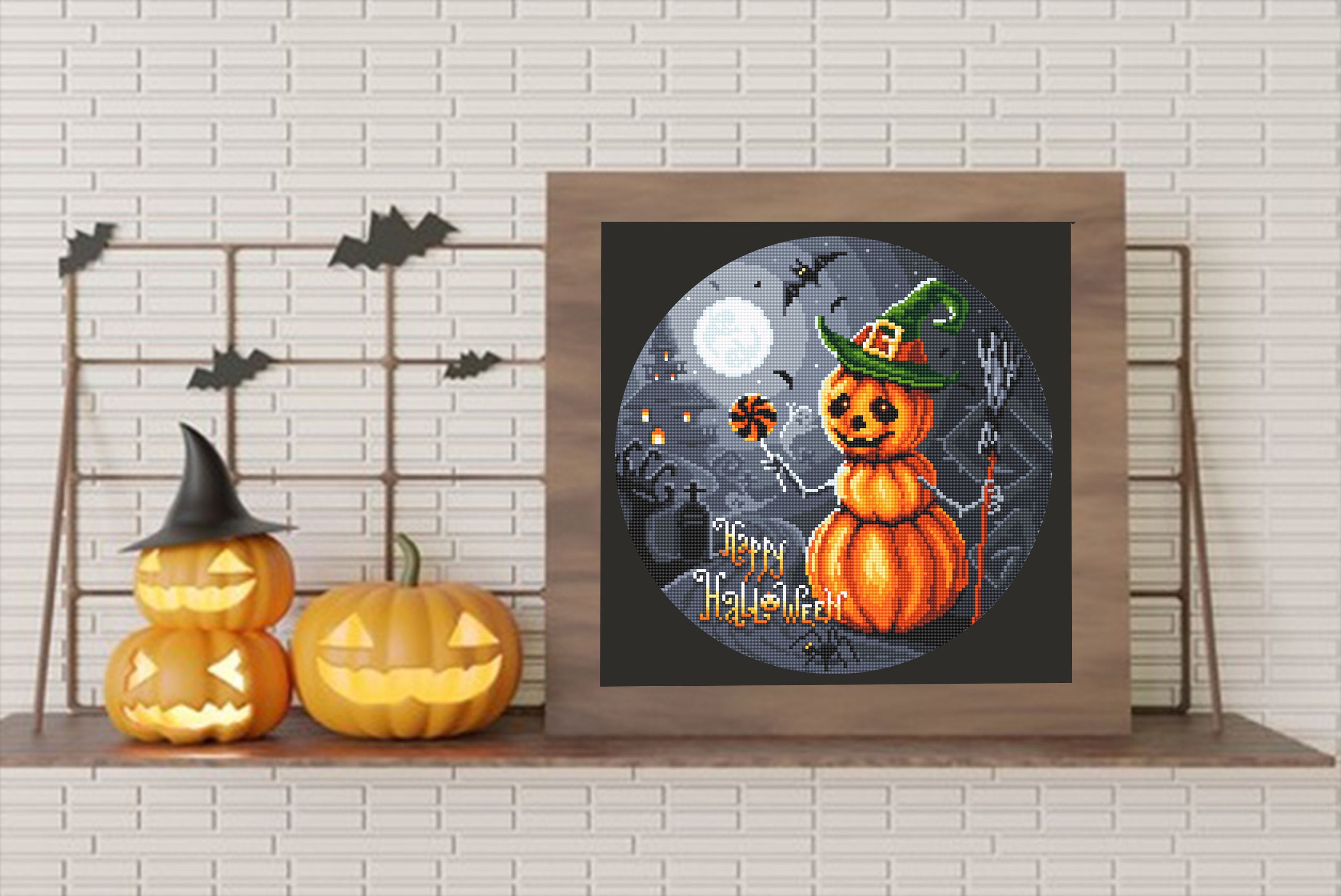 Happy Halloween Cross Stitch Pattern Download PDF Snowman Pumpkin Cross ...