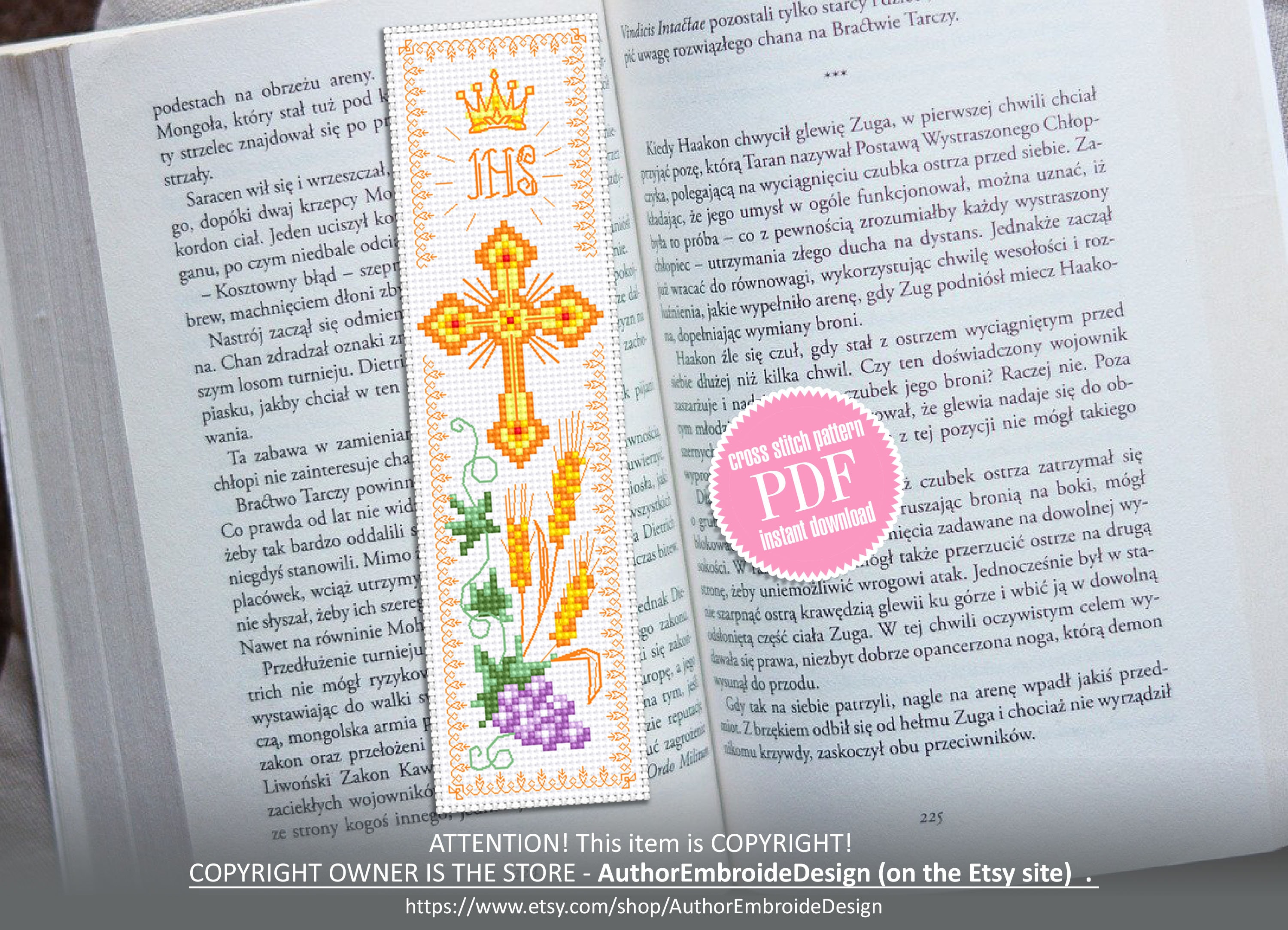 Counted Cross Stitch Pattern / Book A Day Bookmark / Digital