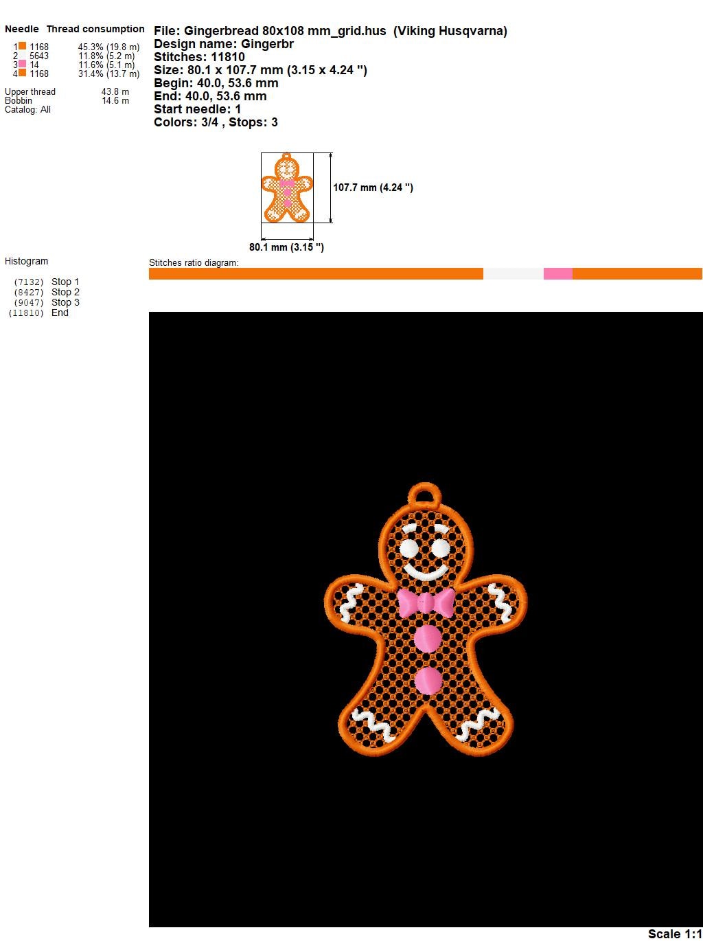 FSL Gingerbread Man Machine Embroidery Design - Earrings and Ornament ...