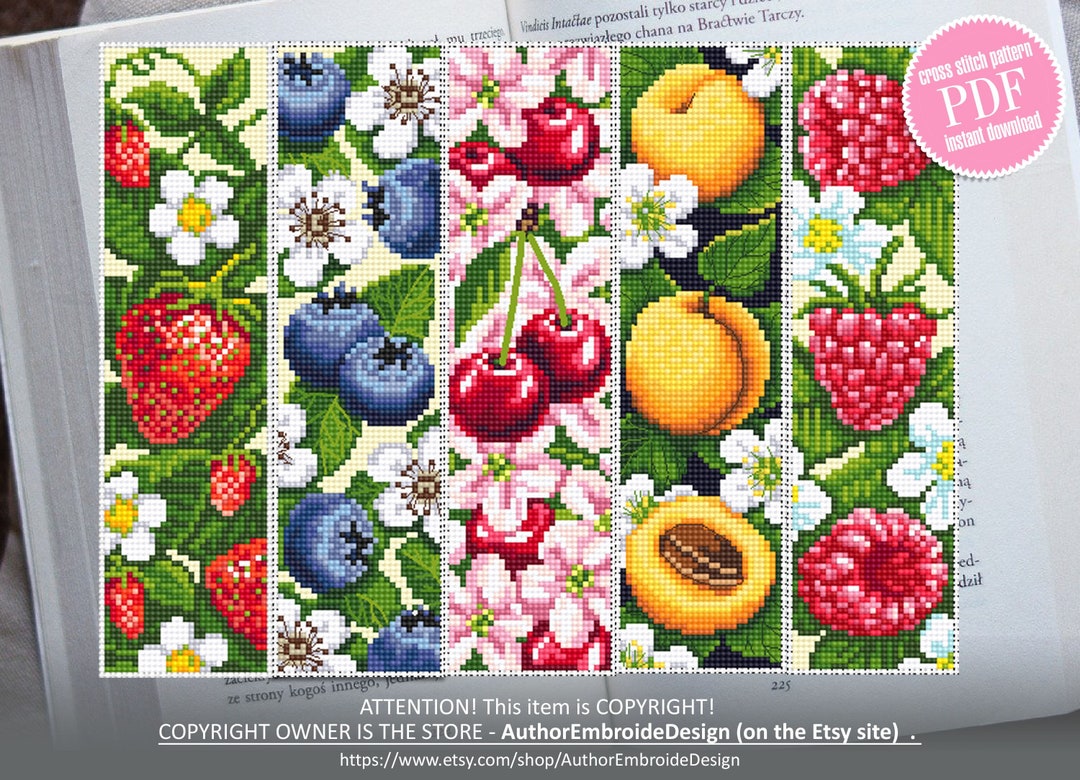 Floral Bookmark Set Cross Stitch Pattern PDF Download Handmade Bookmark ...