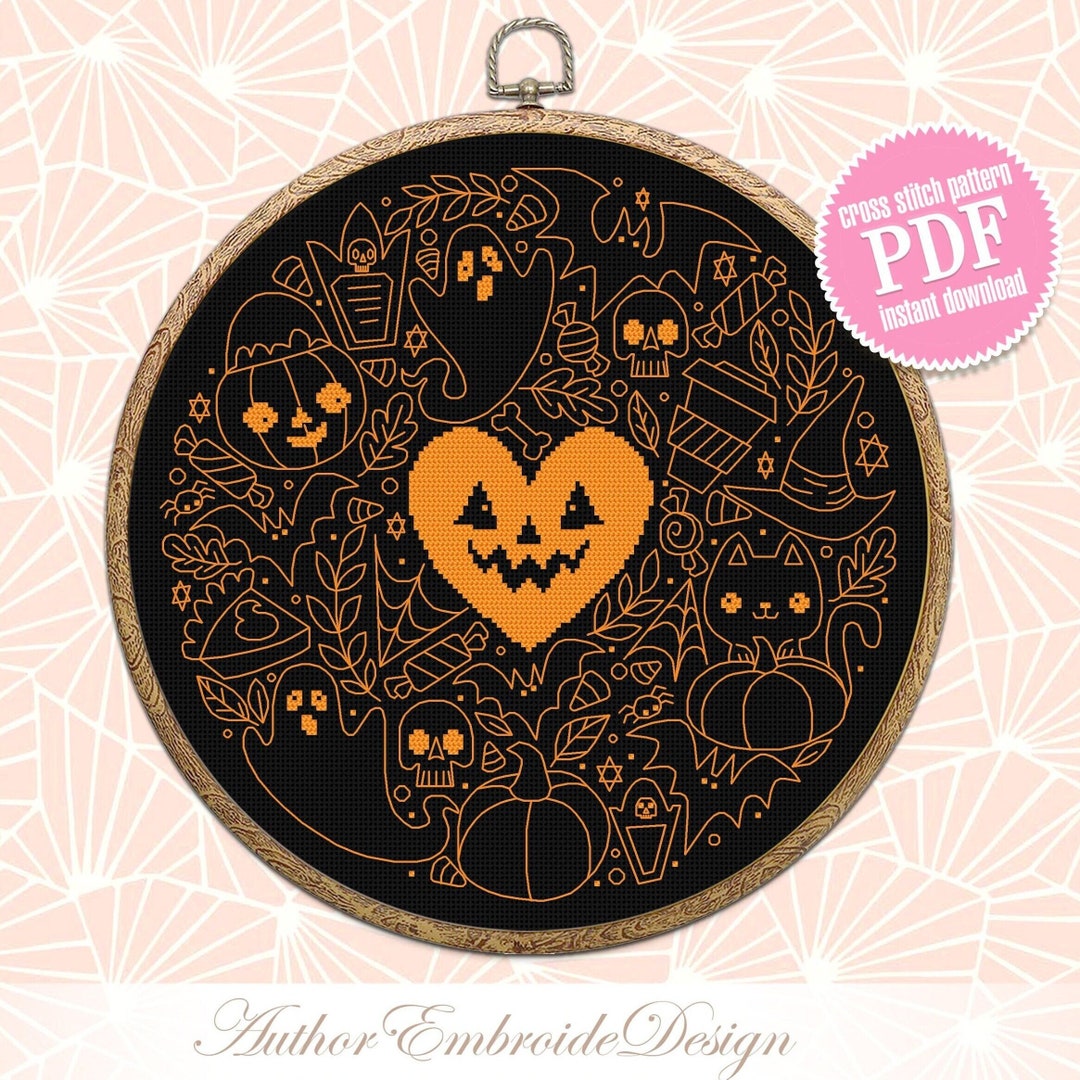 Halloween Cross Stitch Pattern PDF Download Halloween Digital for Hand ...